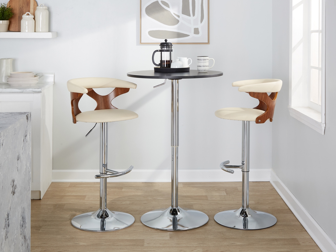 Wyndmoor XV Cream Adjustable Barstool, Set of 2 - Thumbnail - Image 3