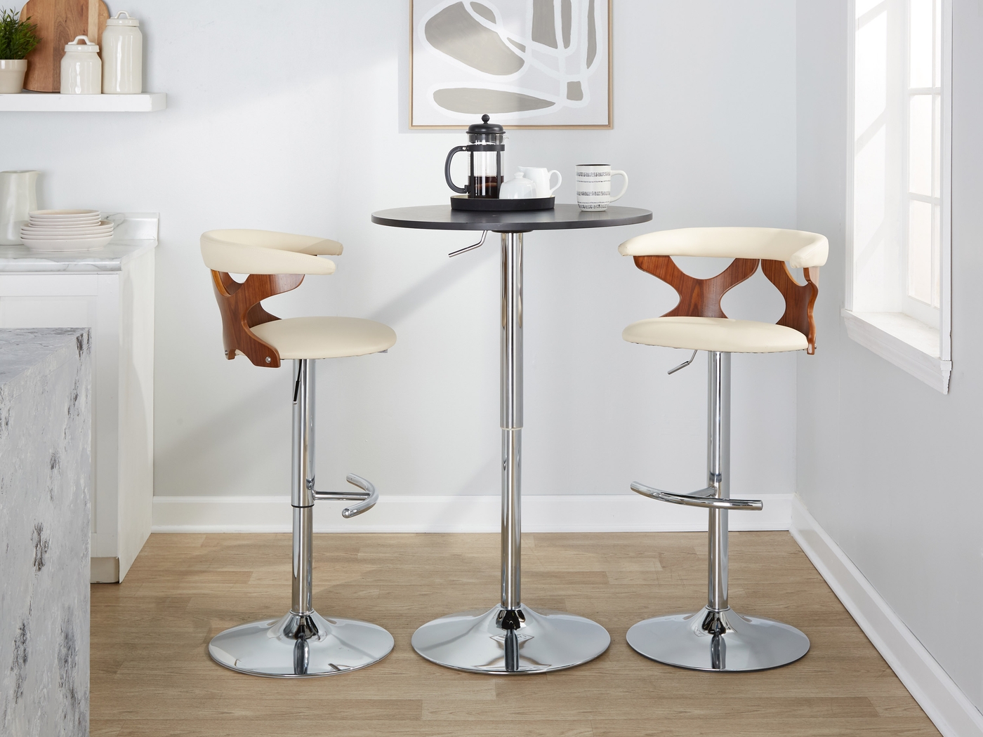 Wyndmoor XV Cream Adjustable Barstool, Set of 2 - Thumbnail - Image 5