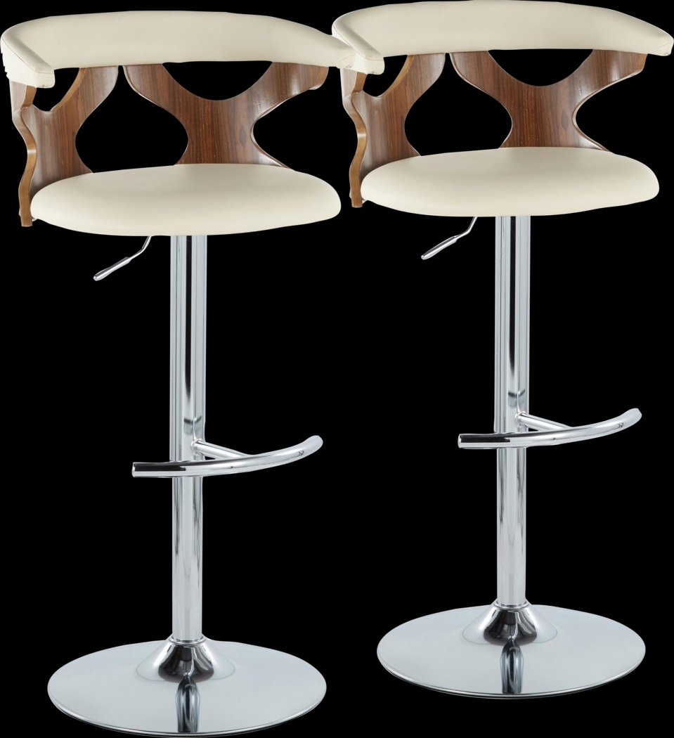 Wyndmoor XV Cream Adjustable Barstool, Set of 2 - Thumbnail - Image 1
