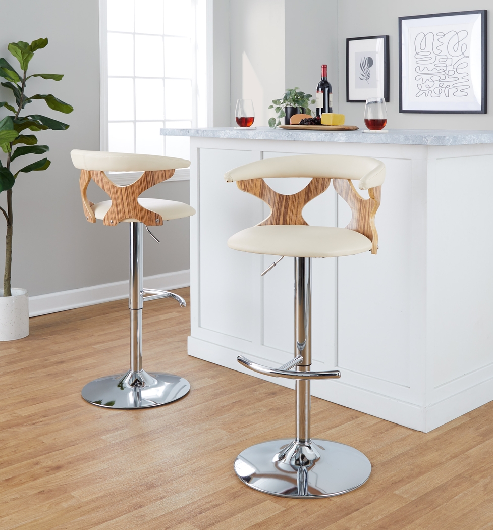 Wyndmoor XVI Cream Adjustable Barstool, Set of 2 - Thumbnail - Image 4