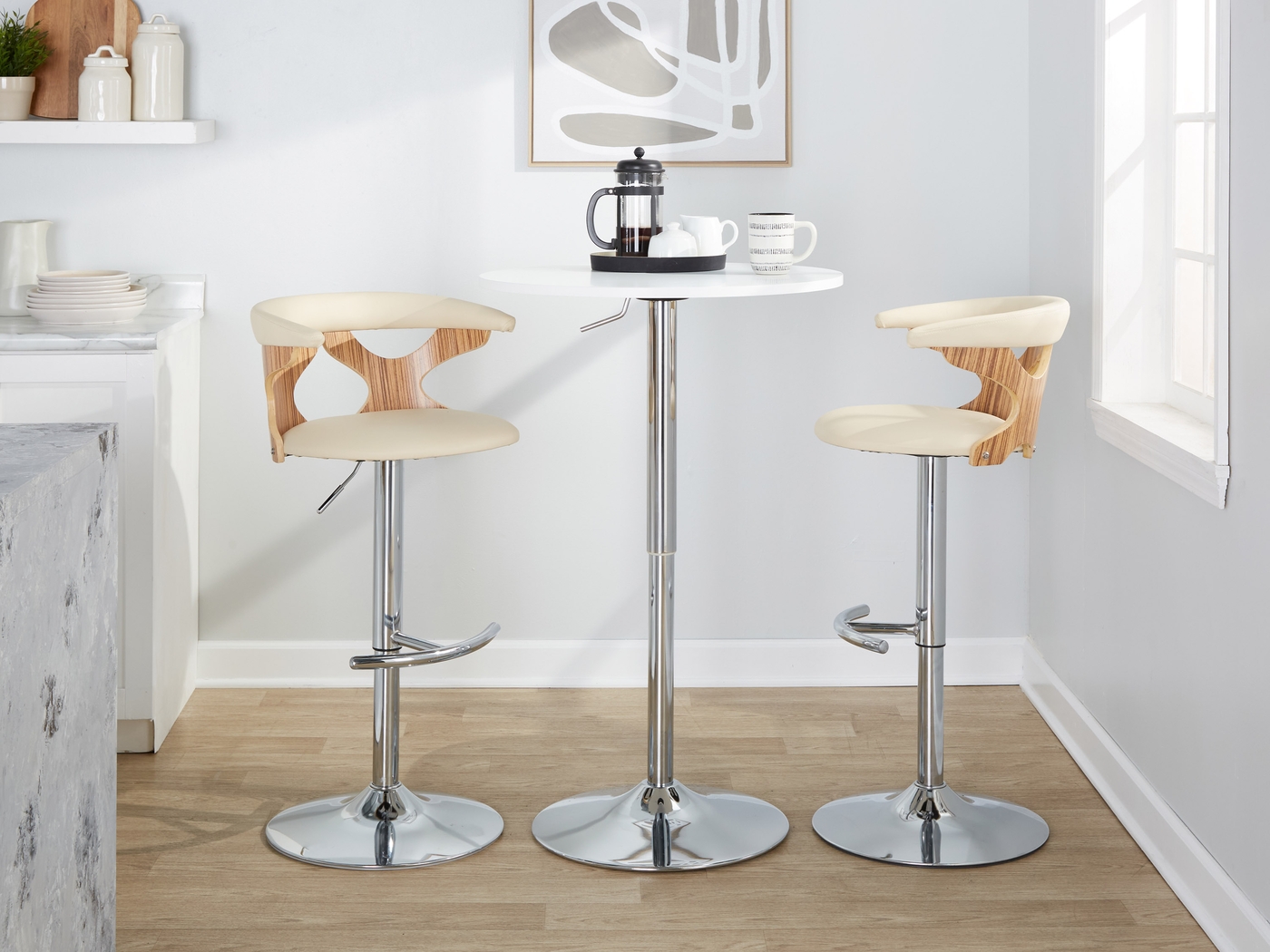 Wyndmoor XVI Cream Adjustable Barstool, Set of 2 - Thumbnail - Image 5