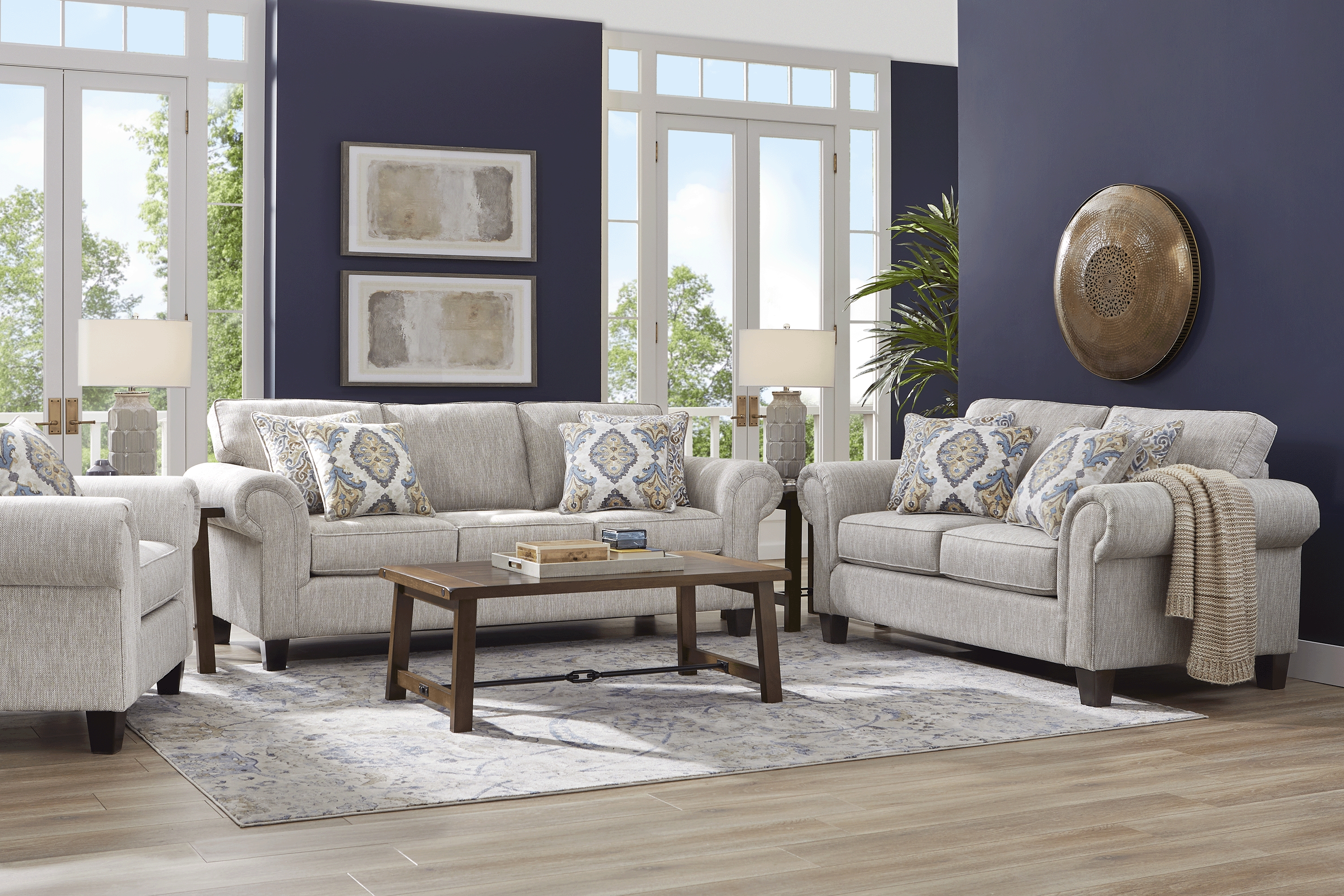Wyndsor Way Gray 7 Pc Living Room - Thumbnail - Image 1