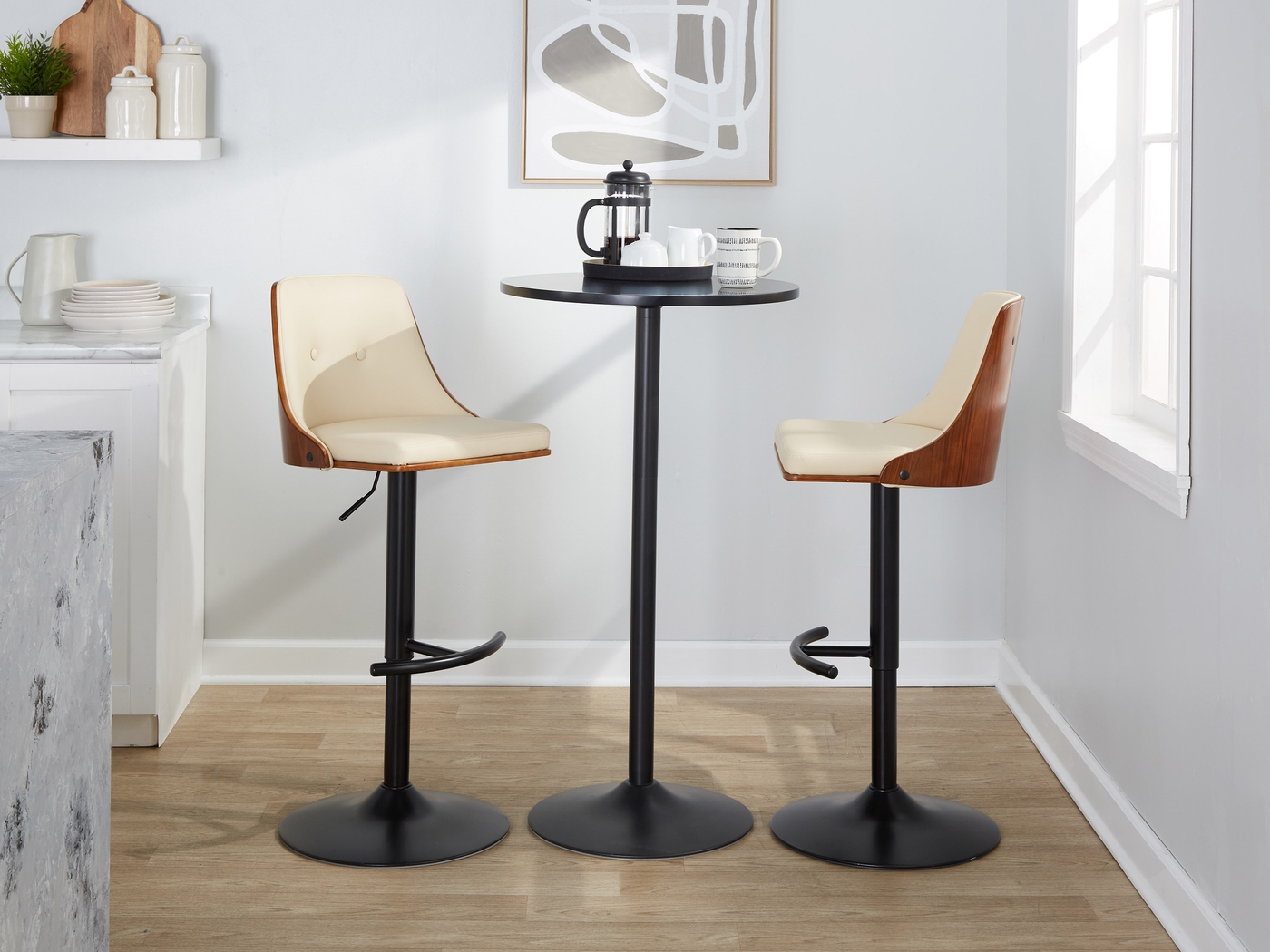 Wyndtop II Cream Adjustable Barstool, Set of 2 - Thumbnail - Image 5