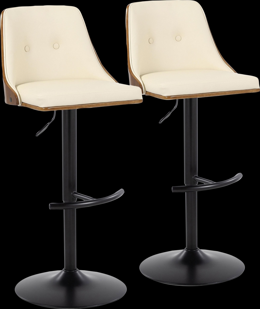 Wyndtop II Cream Adjustable Barstool, Set of 2 - Thumbnail - Image 1