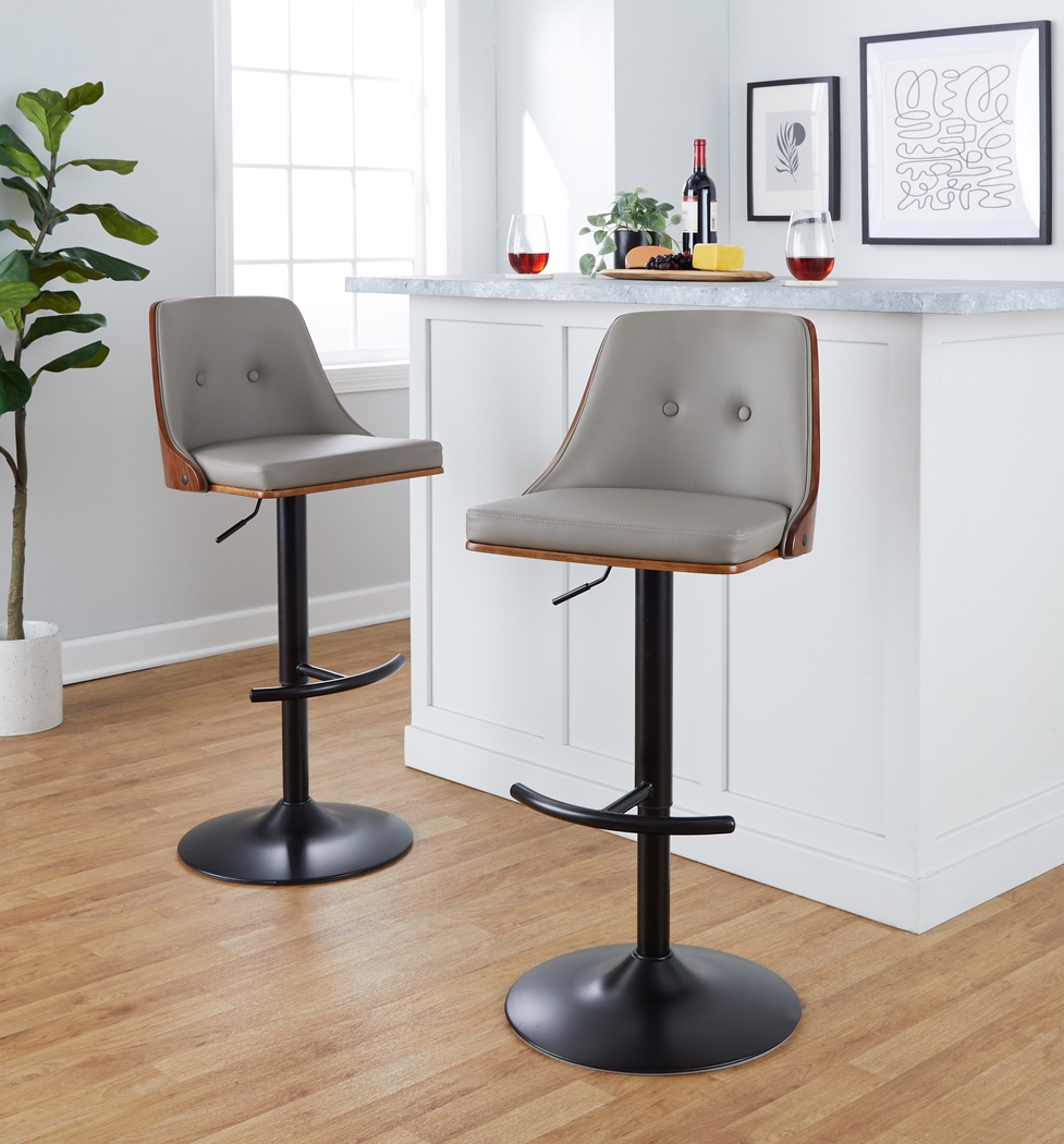 Wyndtop II Light Gray Adjustable Barstool, Set of 2 - Thumbnail - Image 2