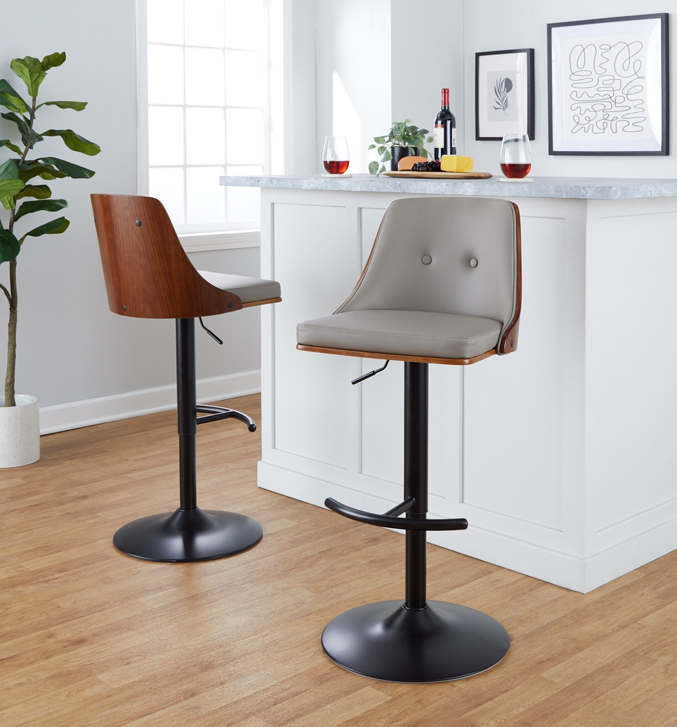 Wyndtop II Light Gray Adjustable Barstool, Set of 2 - Thumbnail - Image 4