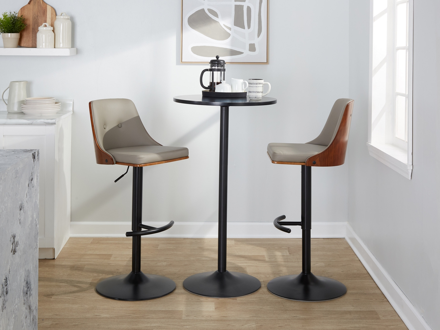 Wyndtop II Light Gray Adjustable Barstool, Set of 2 - Thumbnail - Image 5