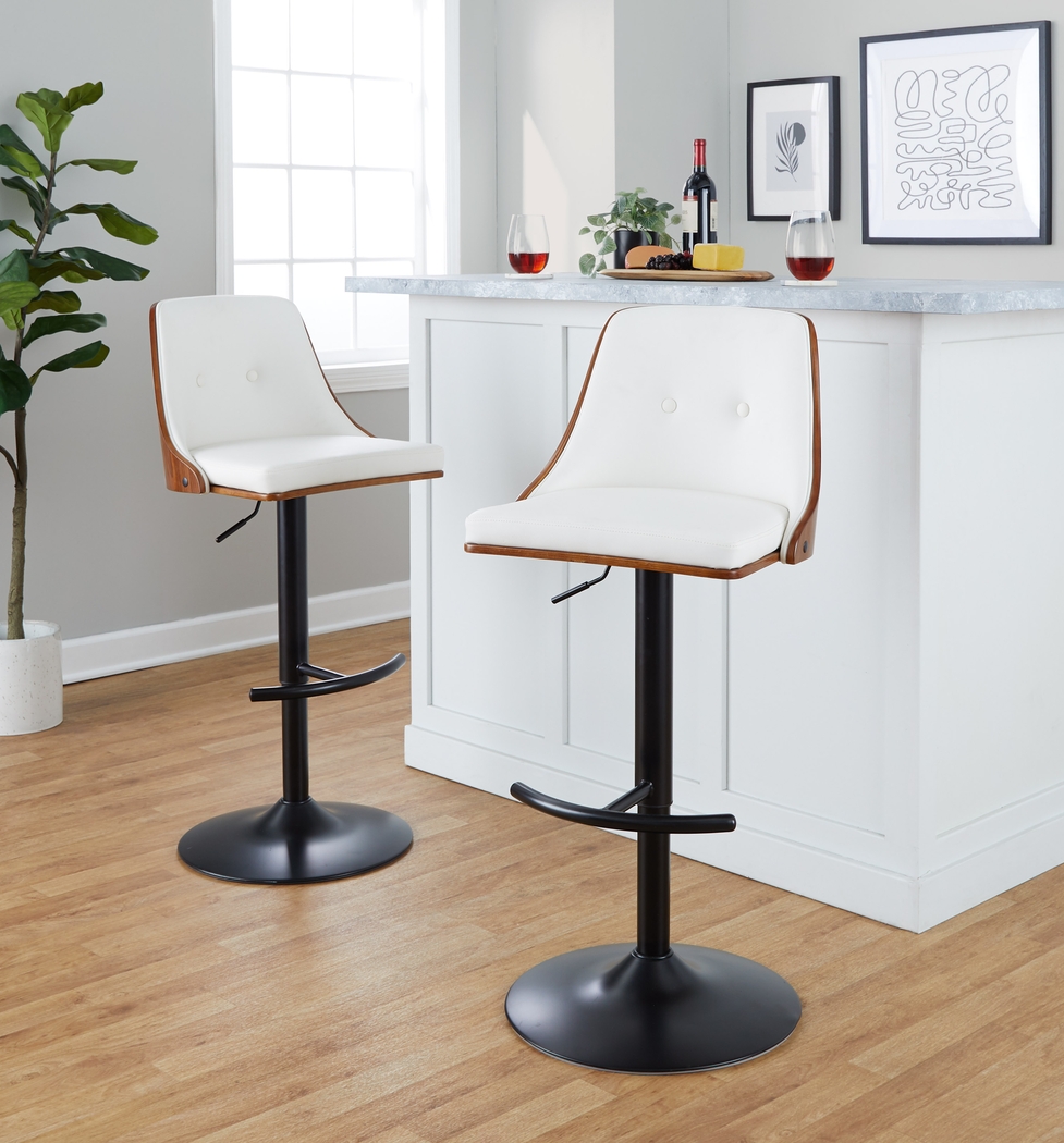 Wyndtop II White Adjustable Barstool, Set of 2 - Thumbnail - Image 2