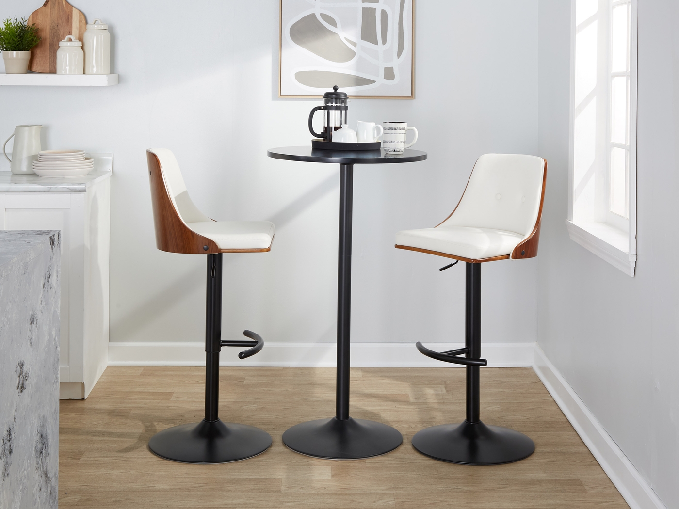 Wyndtop II White Adjustable Barstool, Set of 2 - Thumbnail - Image 3