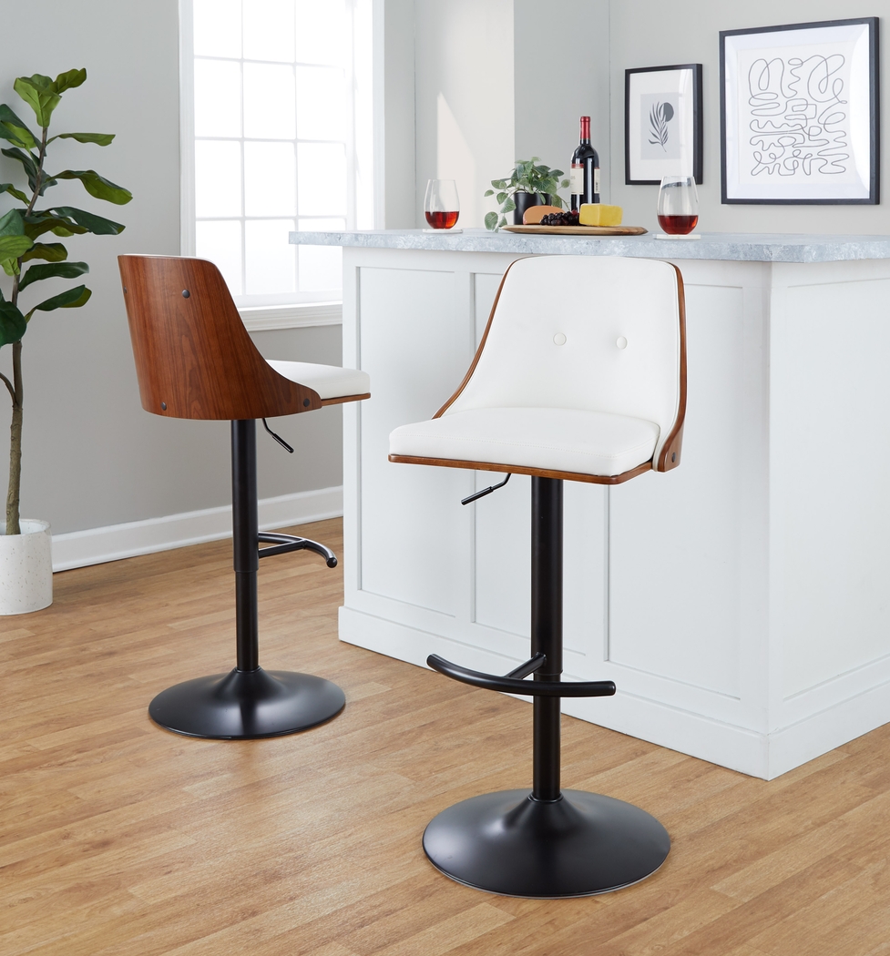 Wyndtop II White Adjustable Barstool, Set of 2 - Thumbnail - Image 4