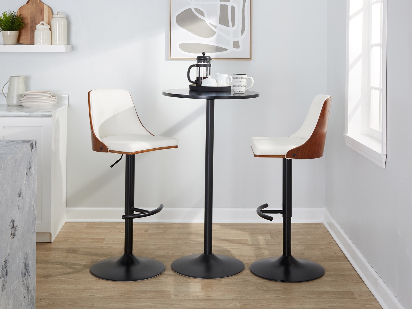 Wyndtop II White Adjustable Barstool, Set of 2 - Thumbnail - Image 5