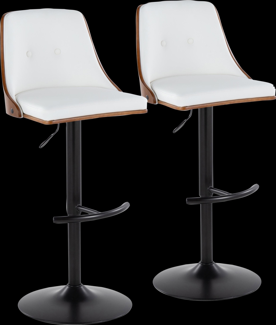 Wyndtop II White Adjustable Barstool, Set of 2 - Thumbnail - Image 1