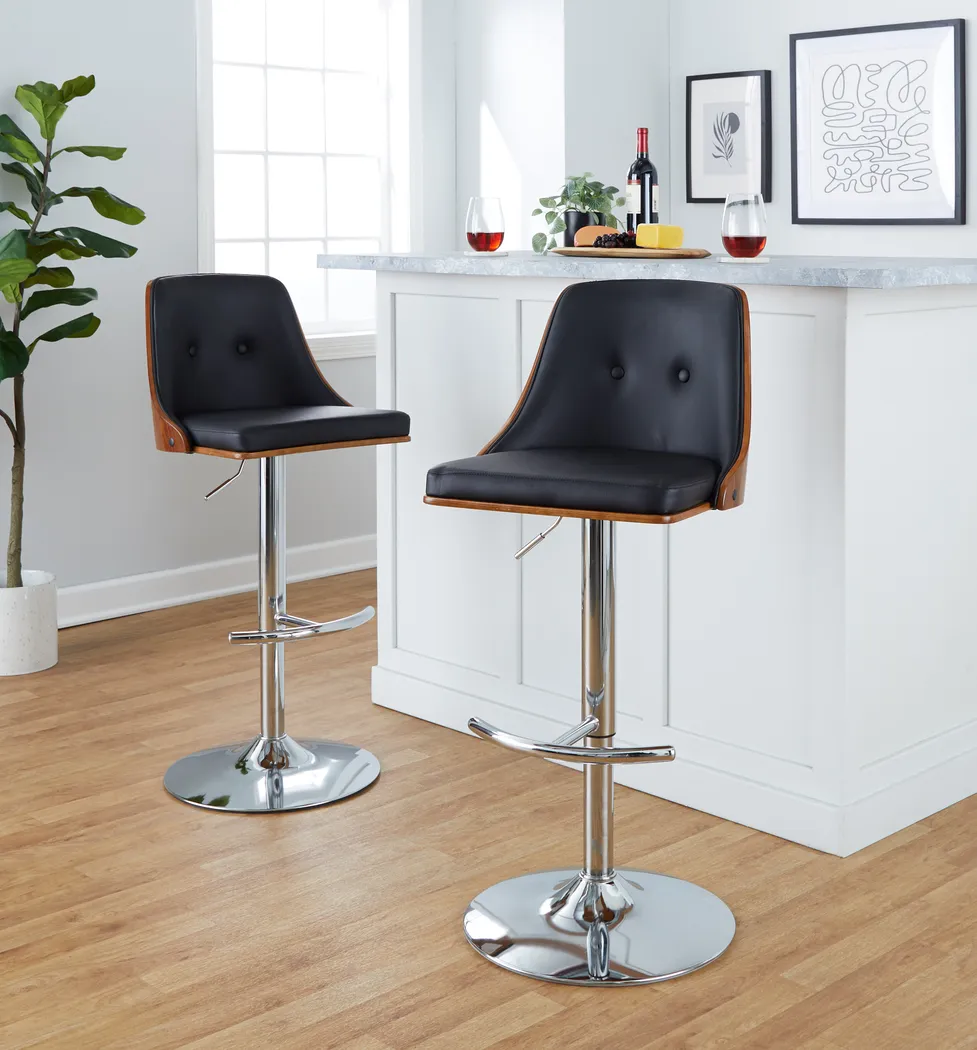 Wyndtop III Black Adjustable Barstool, Set of 2 - Thumbnail - Image 2