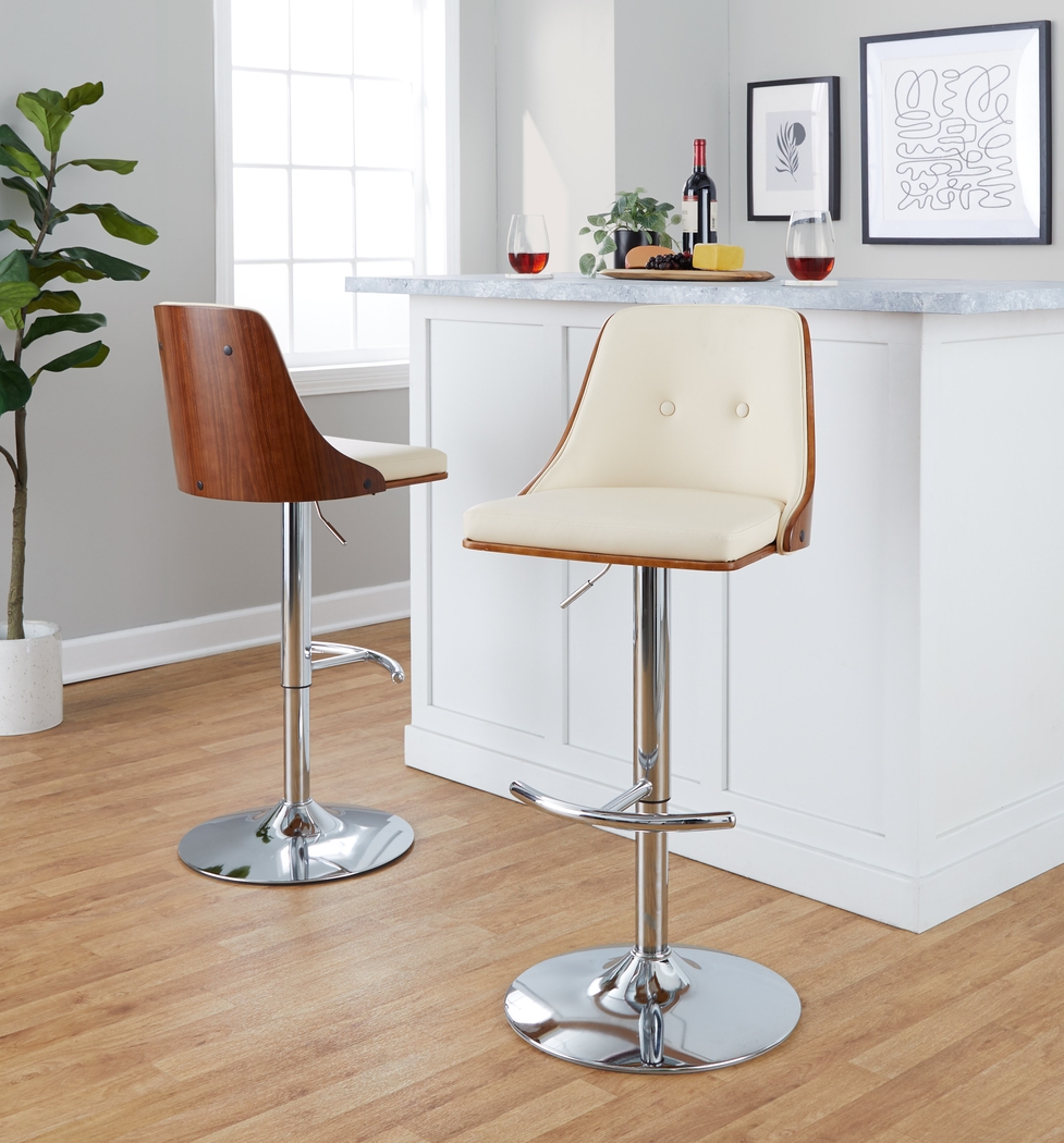 Wyndtop III Cream Adjustable Barstool, Set of 2 - Thumbnail - Image 4