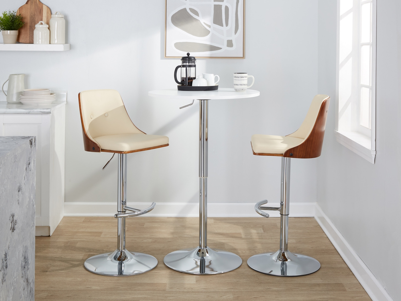 Wyndtop III Cream Adjustable Barstool, Set of 2 - Thumbnail - Image 5