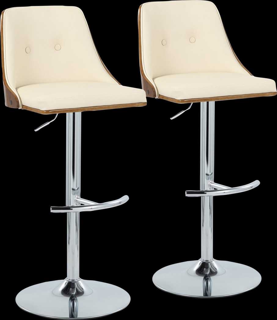 Wyndtop III Cream Adjustable Barstool, Set of 2 - Thumbnail - Image 1