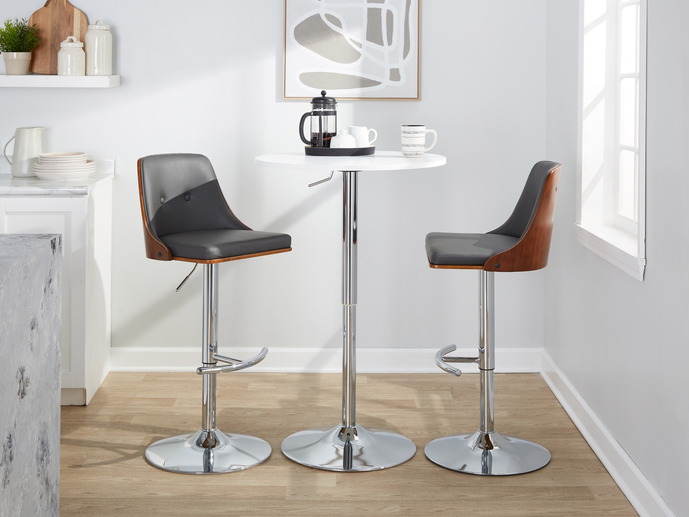Wyndtop III Gray Adjustable Barstool, Set of 2 - Thumbnail - Image 3