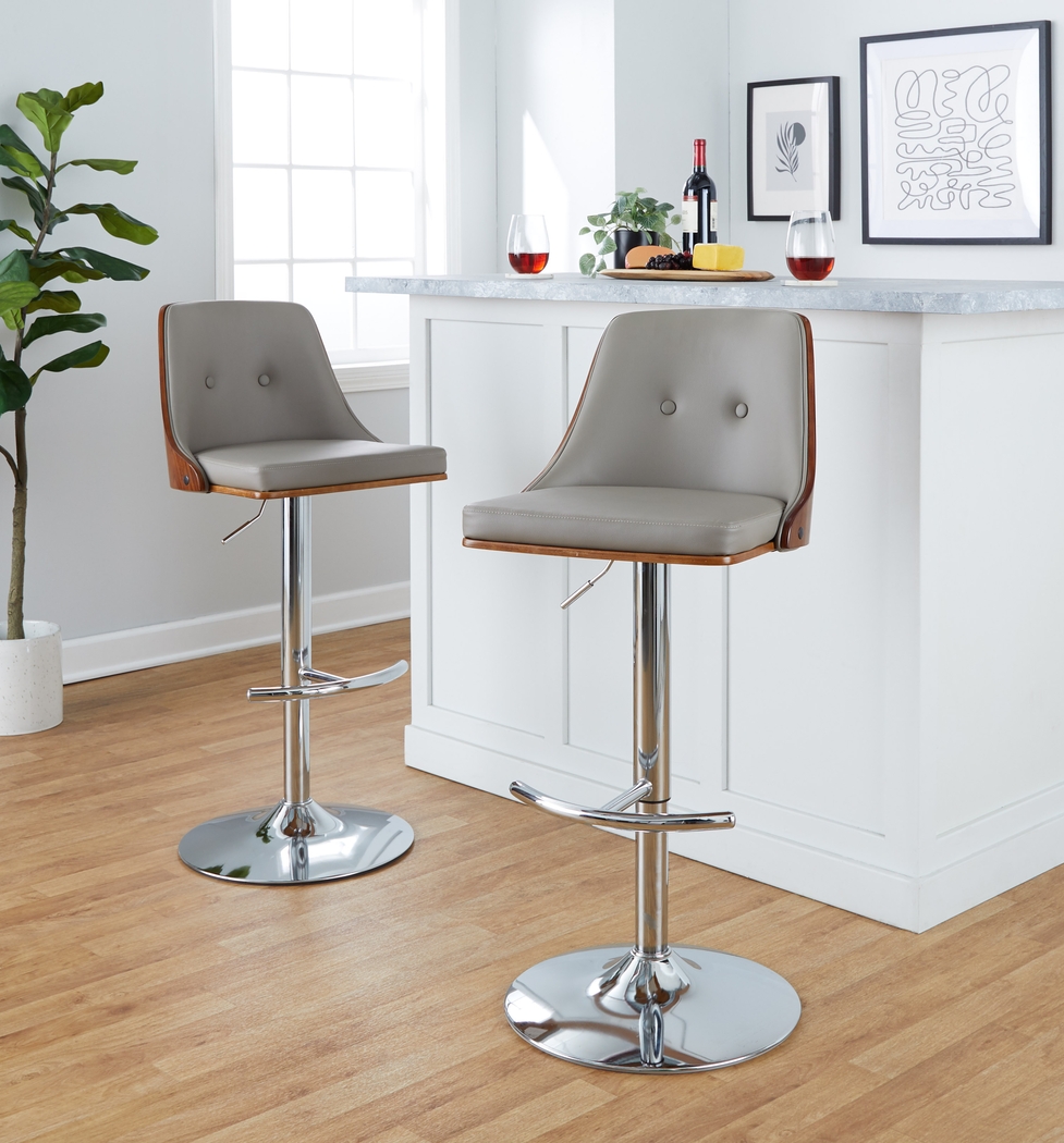 Wyndtop III Light Gray Adjustable Barstool, Set of 2 - Thumbnail - Image 2