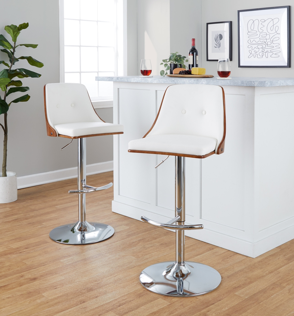 Wyndtop III White Adjustable Barstool, Set of 2 - Thumbnail - Image 2