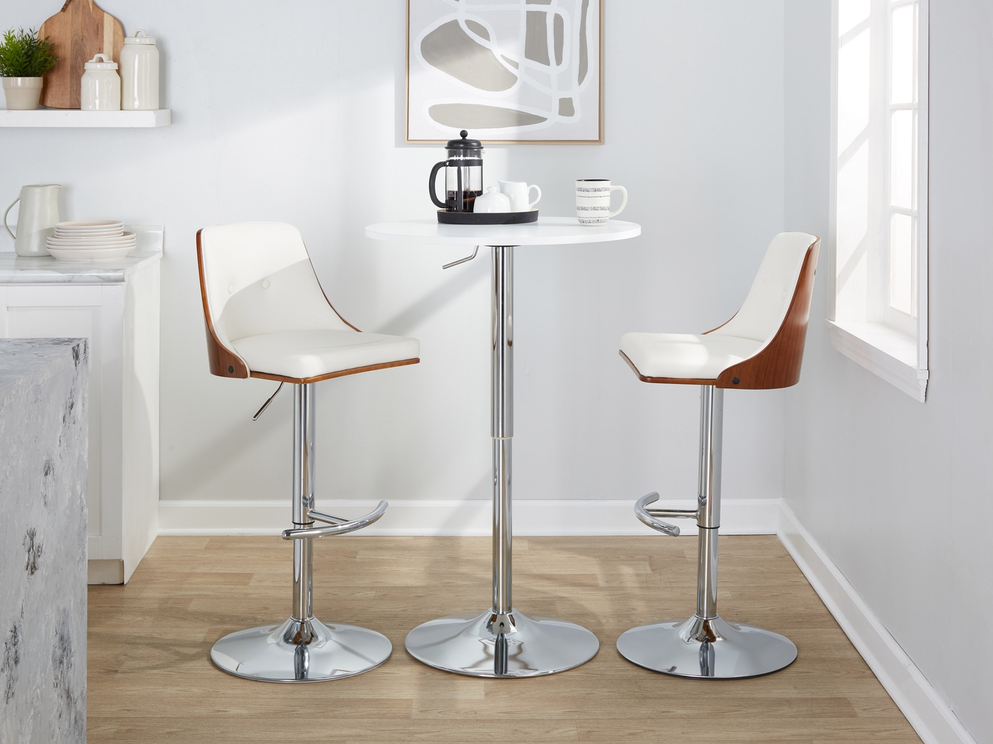 Wyndtop III White Adjustable Barstool, Set of 2 - Thumbnail - Image 3