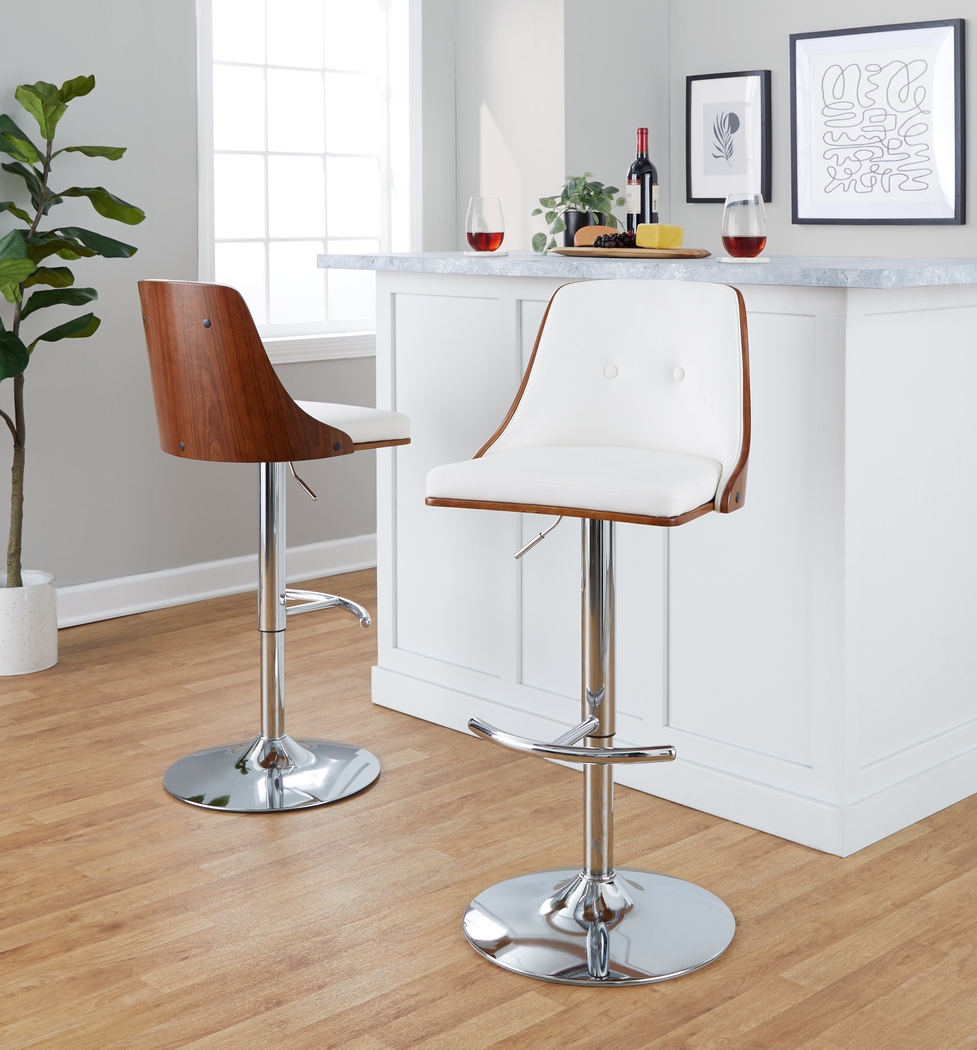 Wyndtop III White Adjustable Barstool, Set of 2 - Thumbnail - Image 4