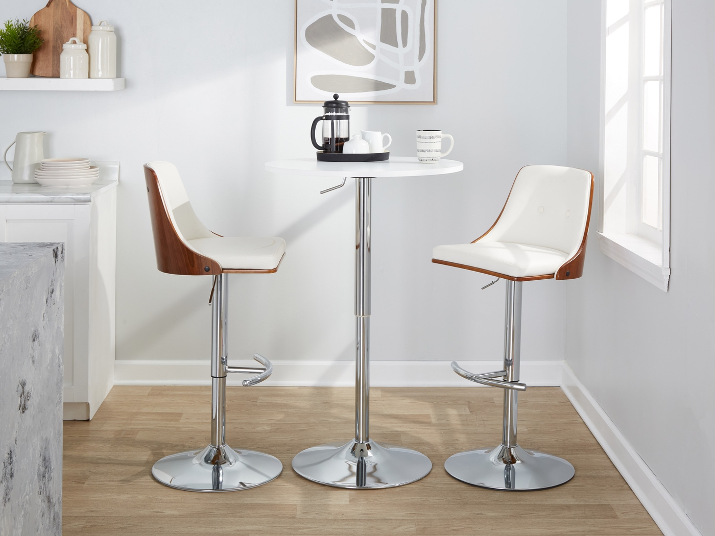 Wyndtop III White Adjustable Barstool, Set of 2 - Thumbnail - Image 5