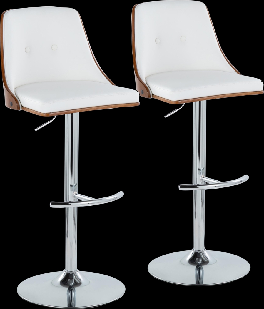 Wyndtop III White Adjustable Barstool, Set of 2 - Thumbnail - Image 1