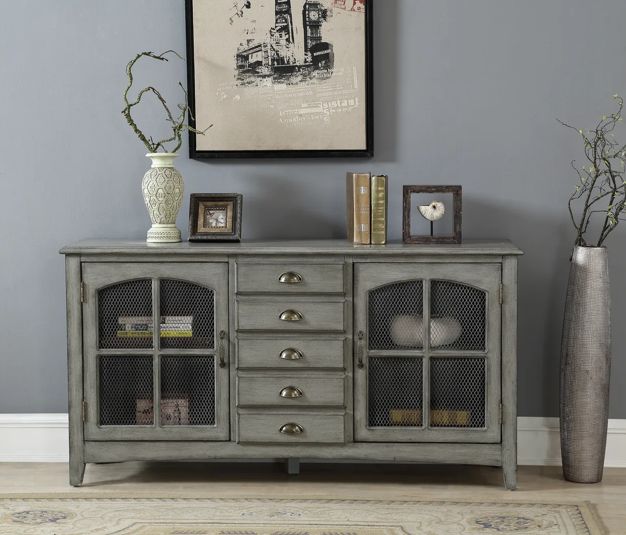 Wynfield  Gray Credenza - Thumbnail - Image 12