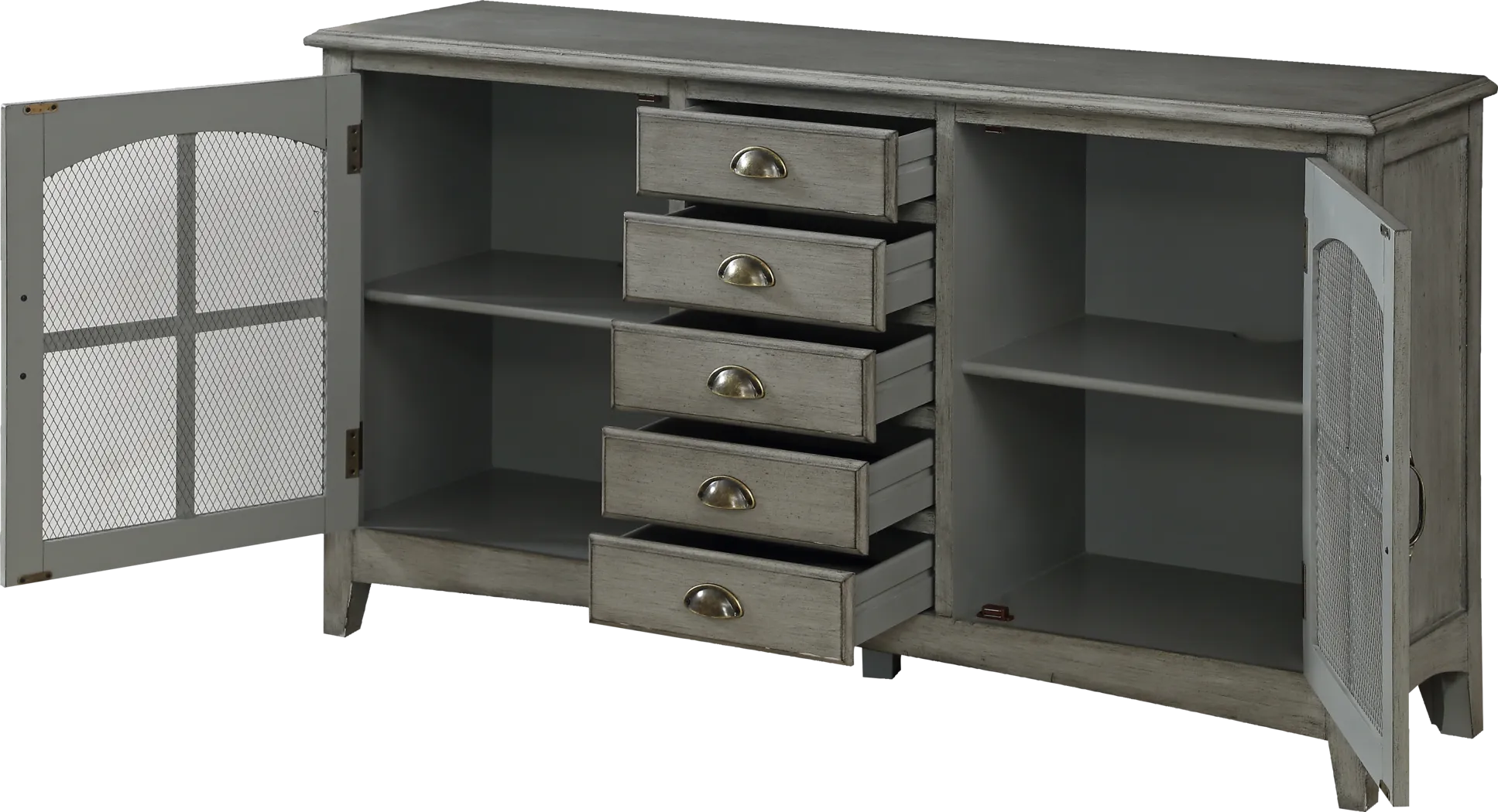 Wynfield  Gray Credenza - Thumbnail - Image 4