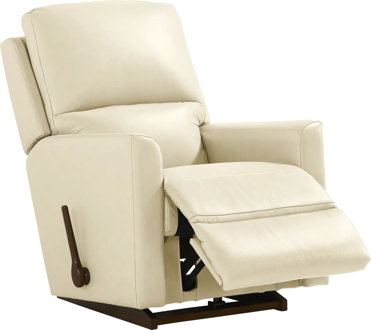 La-Z-Boy Wynne I Ivory Leather Rocker Recliner - Thumbnail - Image 1