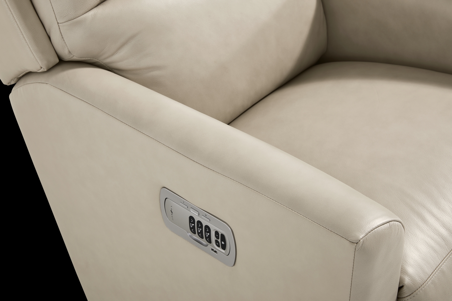 Wynne III Gray Leather Dual Power Recliner - Thumbnail - Image 3