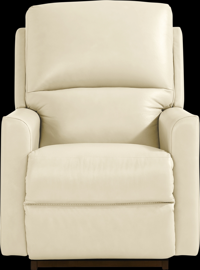 Wynne III Ivory Leather Dual Power Recliner - Thumbnail - Image 2