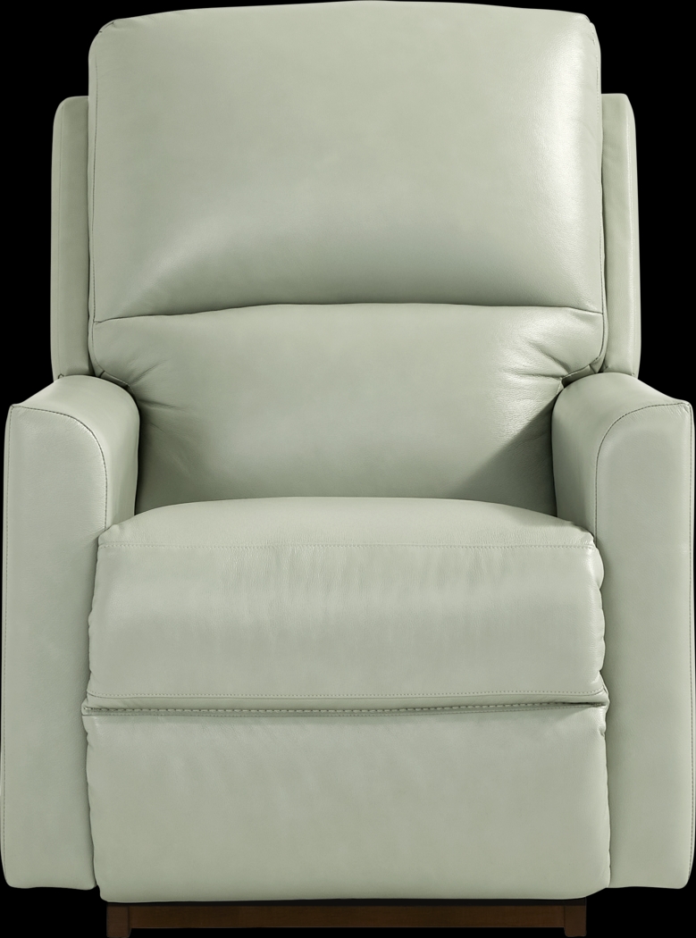 Wynne III Seafoam Leather Dual Power Recliner - Thumbnail - Image 2