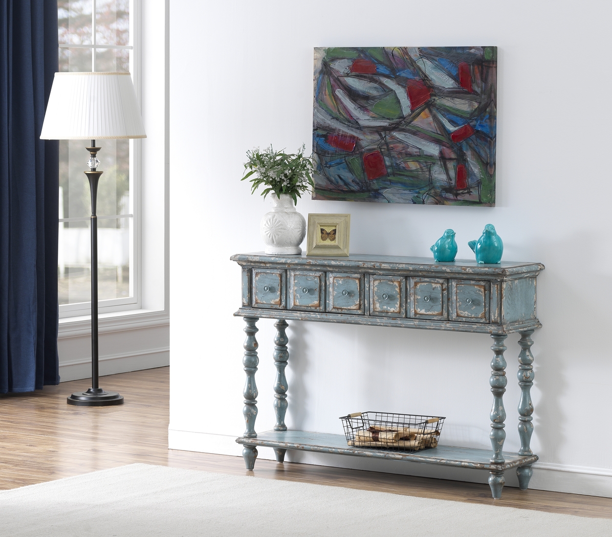 Wynnwood Blue Console Table - Thumbnail - Image 4