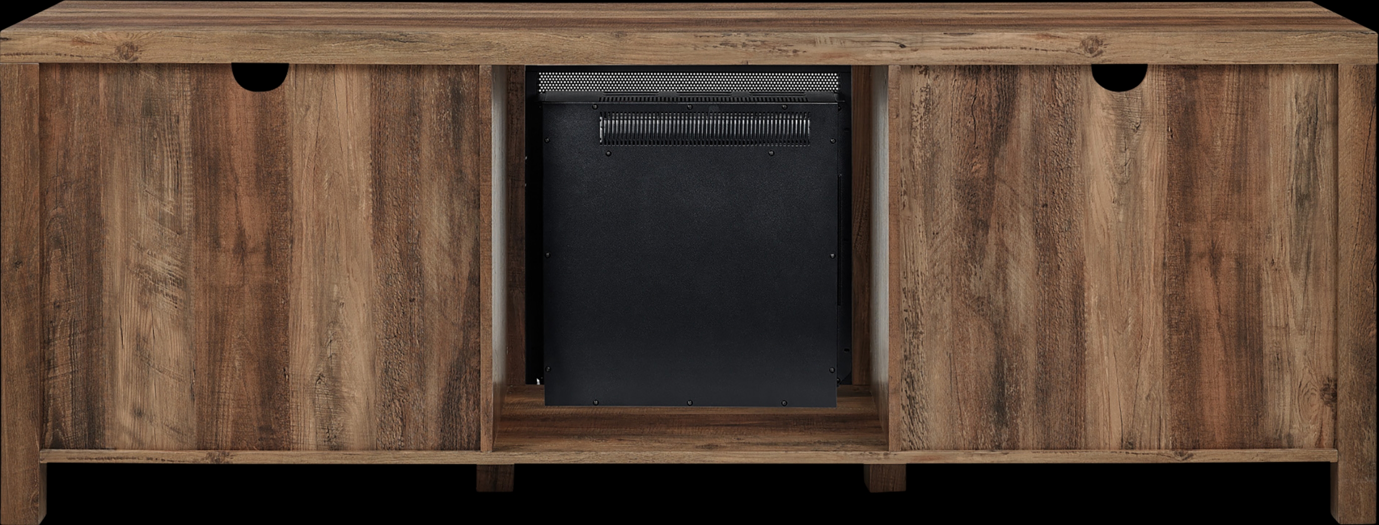 Wynridge Oak 70 in. Console, With Electric Fireplace - Thumbnail - Image 4