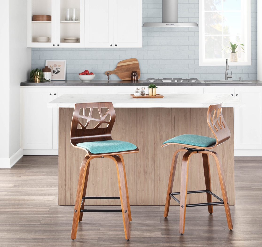 Wynston Teal Counter Height Stool, Set of 2 - Thumbnail - Image 3