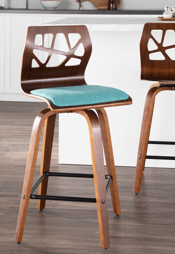Wynston Teal Counter Height Stool, Set of 2 - Thumbnail - Image 4