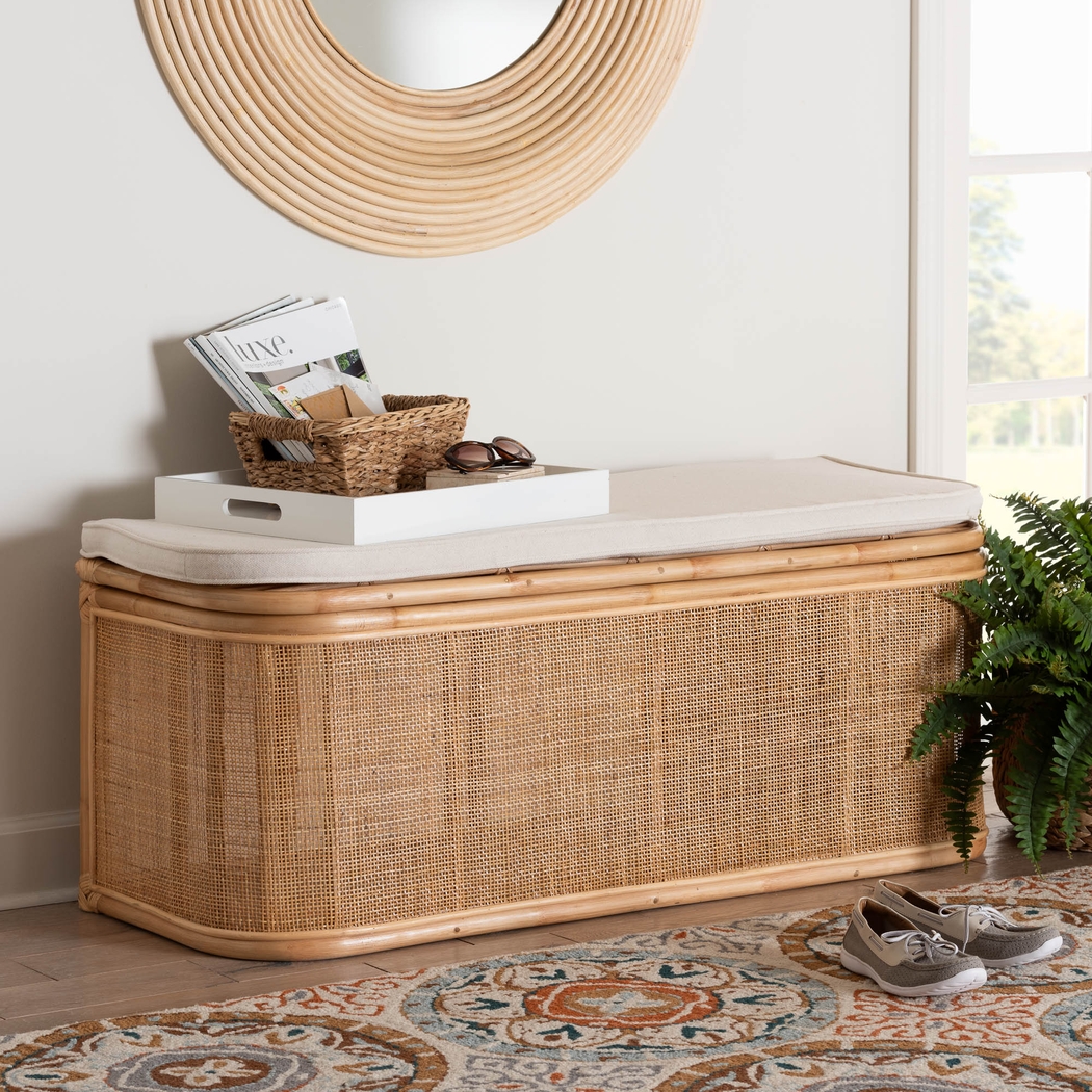Wynstone Brown Storage Bench - Thumbnail - Image 2