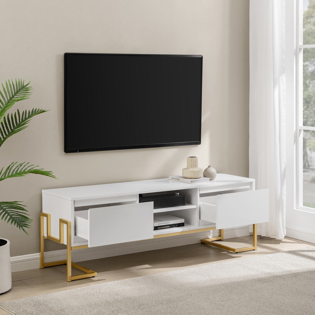 Wysalla White 60 in. Console - Thumbnail - Image 4