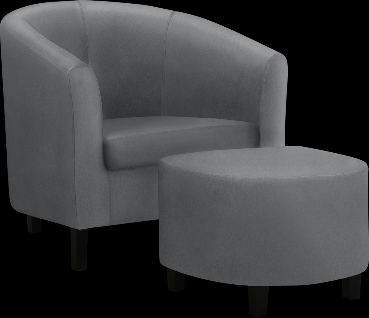 Wytower Gray Accent Chair with Ottoman - Thumbnail - Image 1
