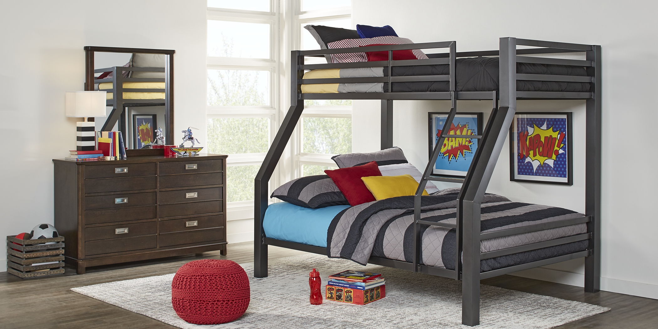 Xander Gray Twin/Full Bunk Bed - Thumbnail - Image 2