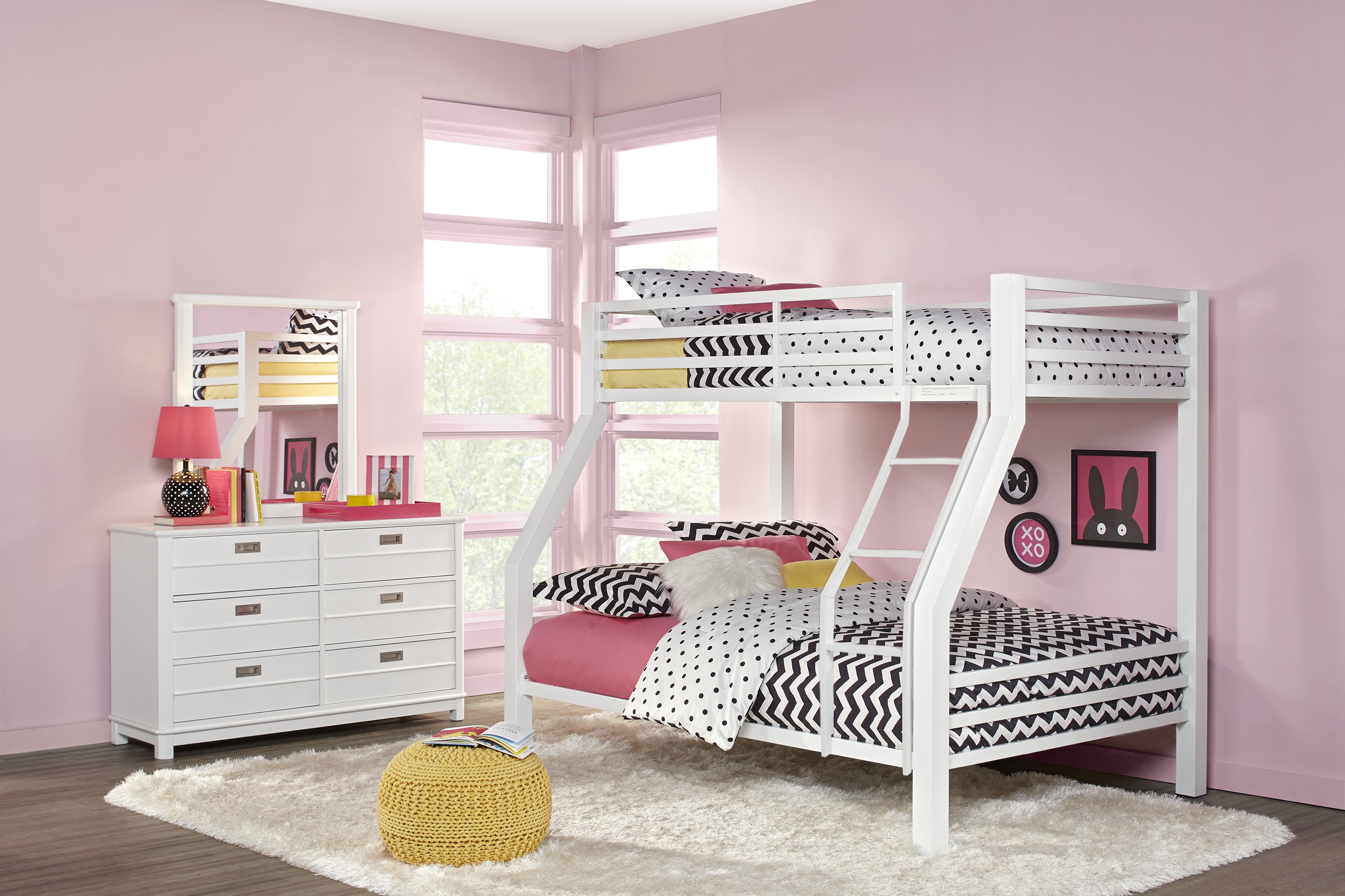 Xander White Twin/Full Bunk Bed - Thumbnail - Image 2
