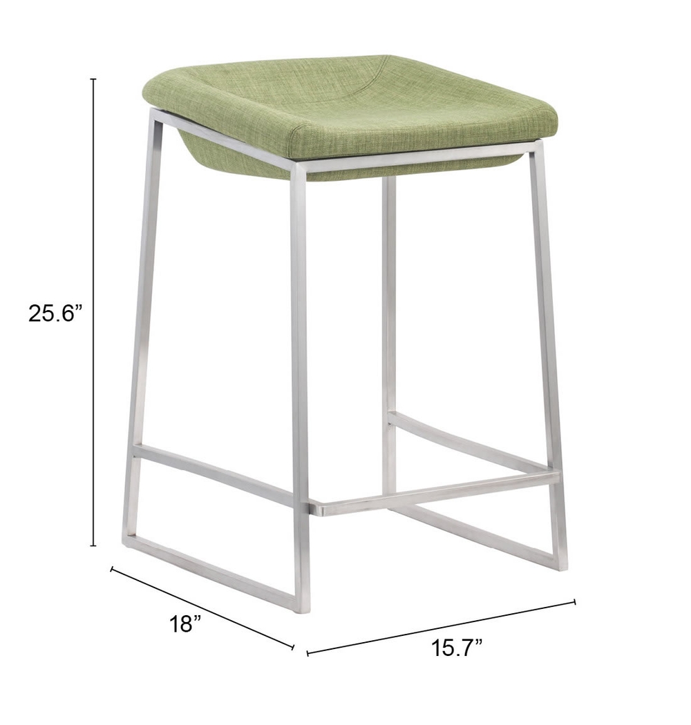 Xantho Green Counter Height Stool, Set of 2 - Thumbnail - Image 6