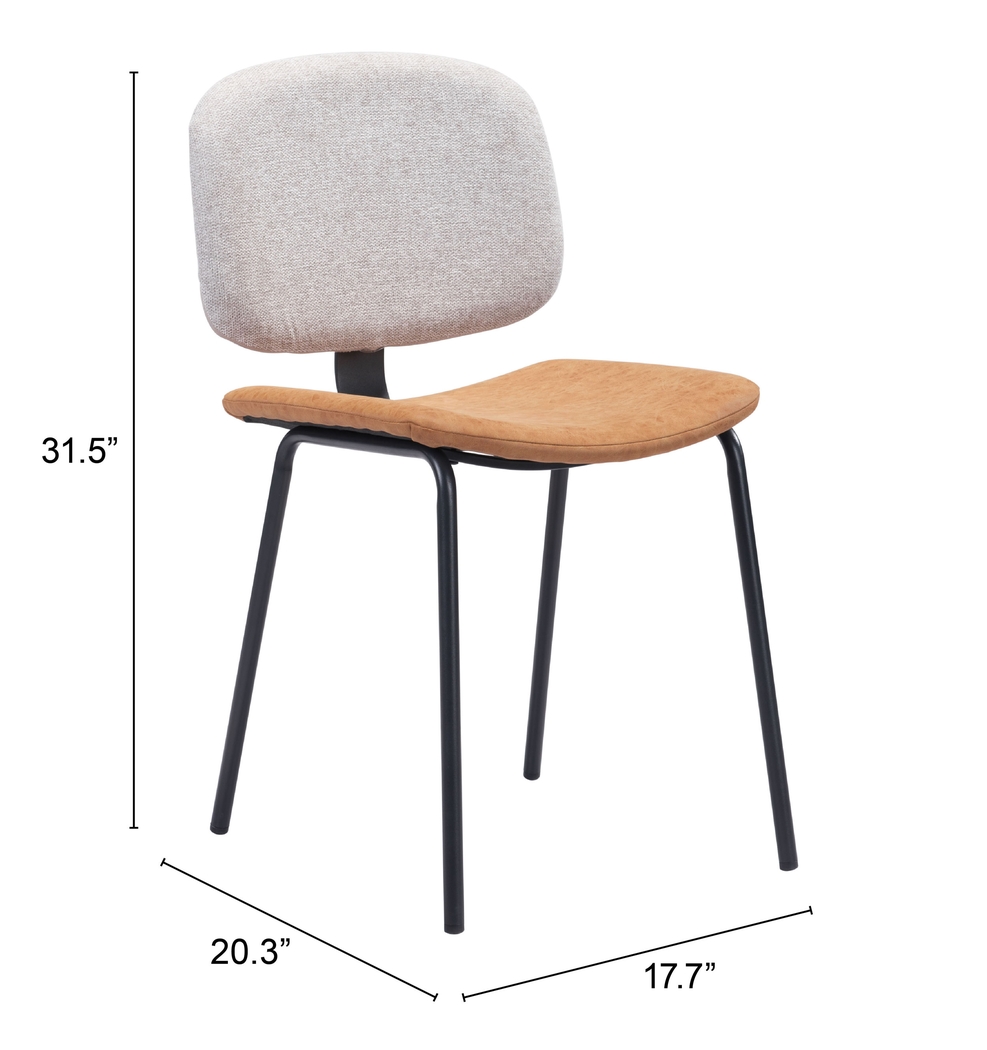 Xenodice Beige Side Chair, Set of 2 - Thumbnail - Image 2