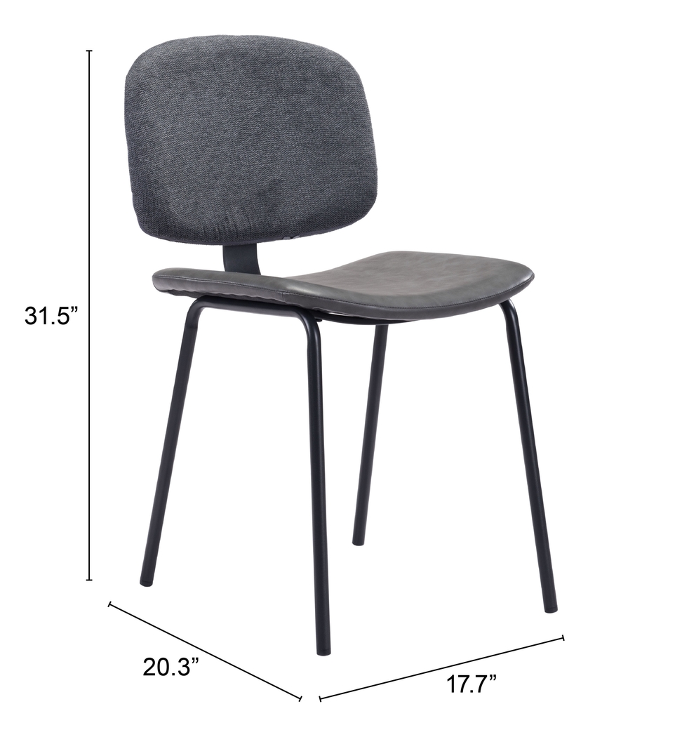 Xenodice Gray Side Chair, Set of 2 - Thumbnail - Image 6