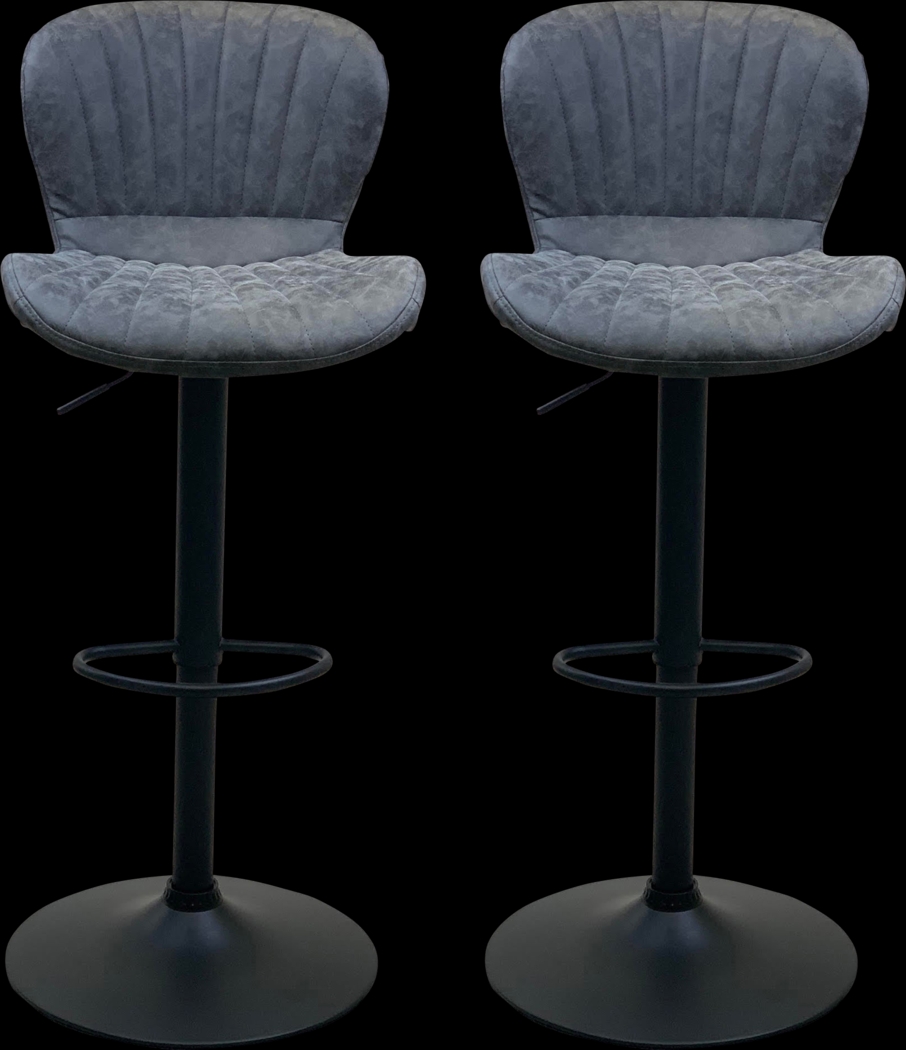 Xynoe Gray Swivel Stool, Set of 2 - Thumbnail - Image 1