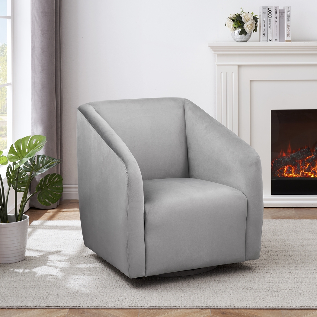 Yabers Gray Accent Chair - Thumbnail - Image 2