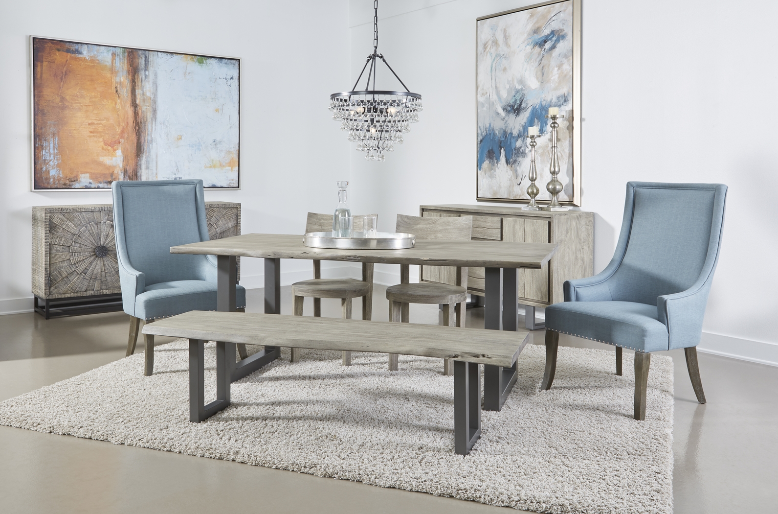 Yacavona Blue Arm Chair - Thumbnail - Image 4