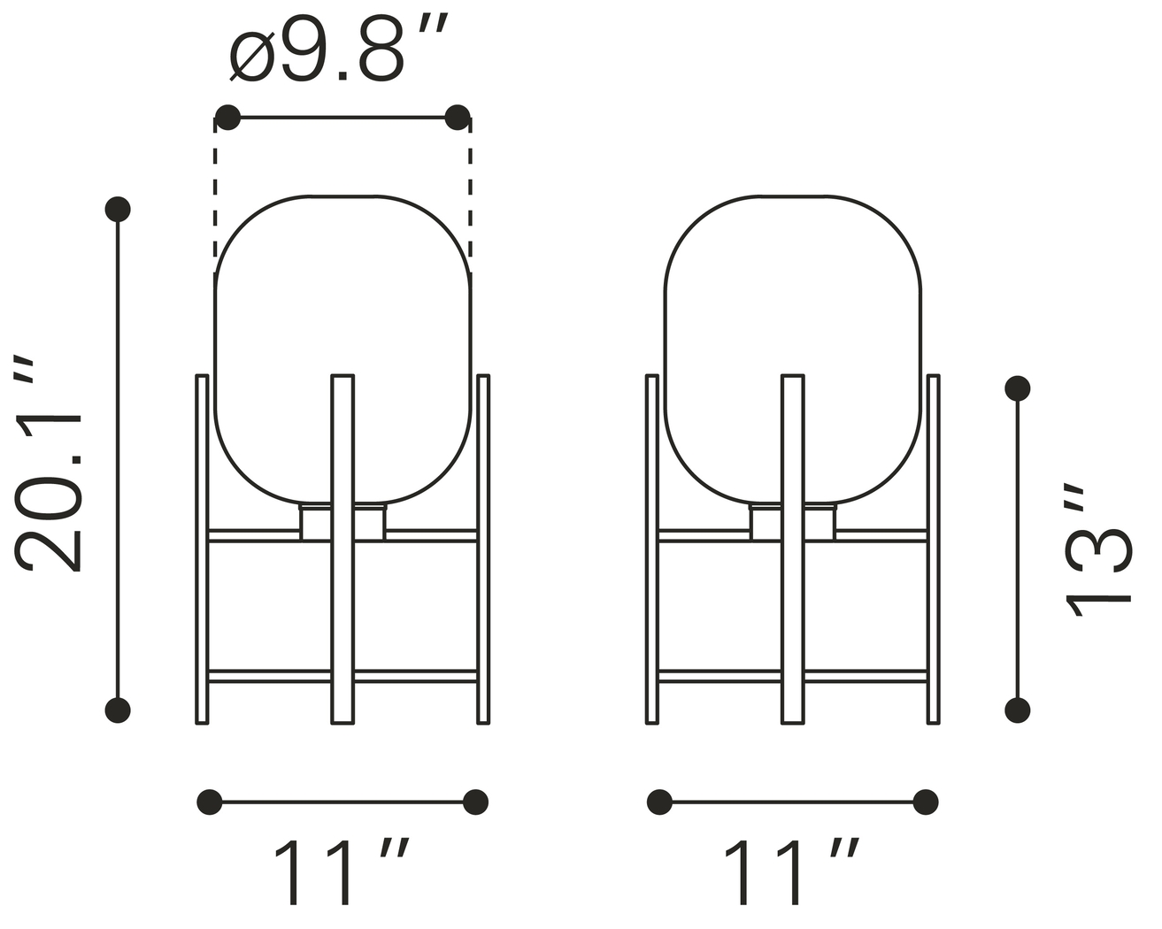 Yadkin Circle Black Lamp - Thumbnail - Image 7