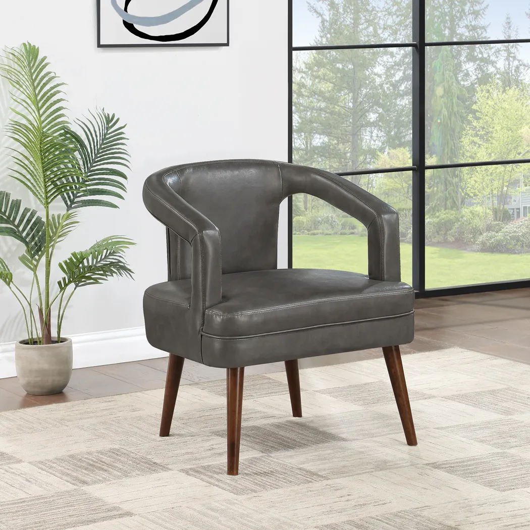 Yahya Gray Accent Chair - Thumbnail - Image 2